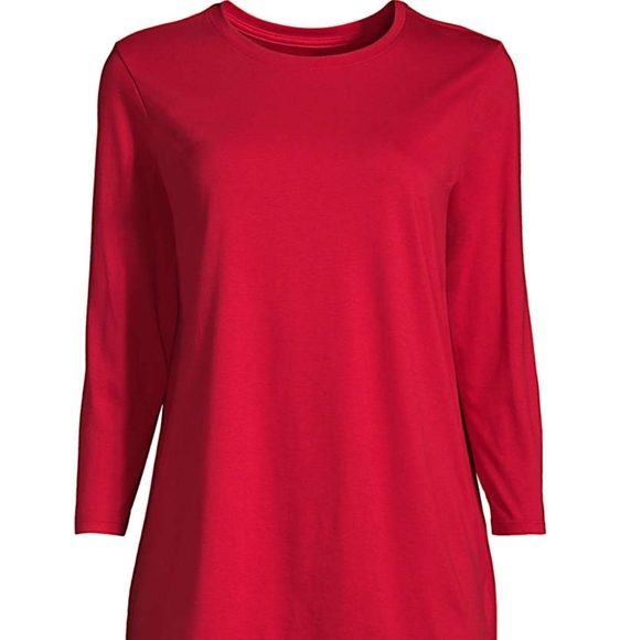 Womens 3/4 Sleeve Supima Cotton Crewneck Tunic - Picture 1 of 6